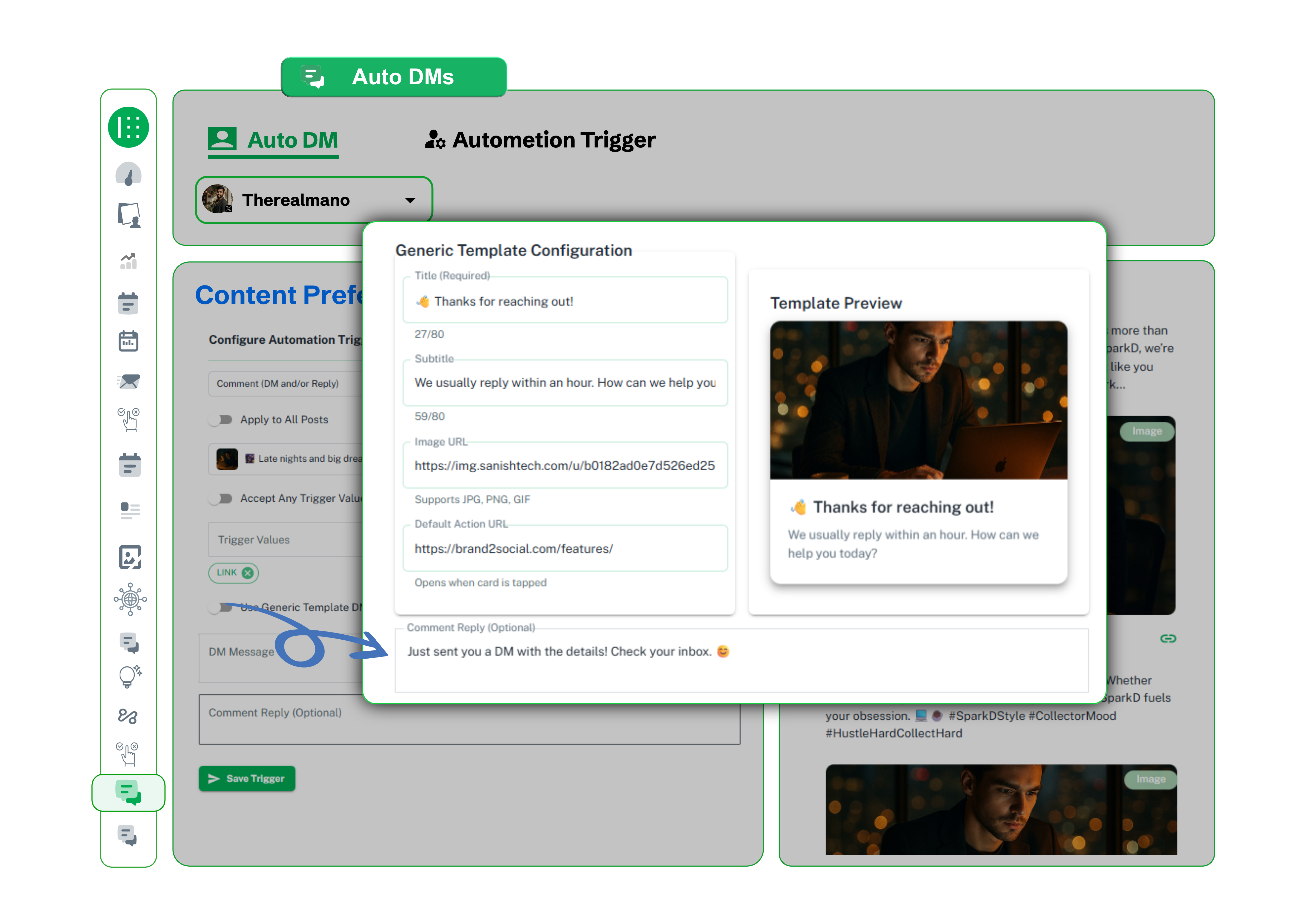 Our Auto-dm feature's comment automation