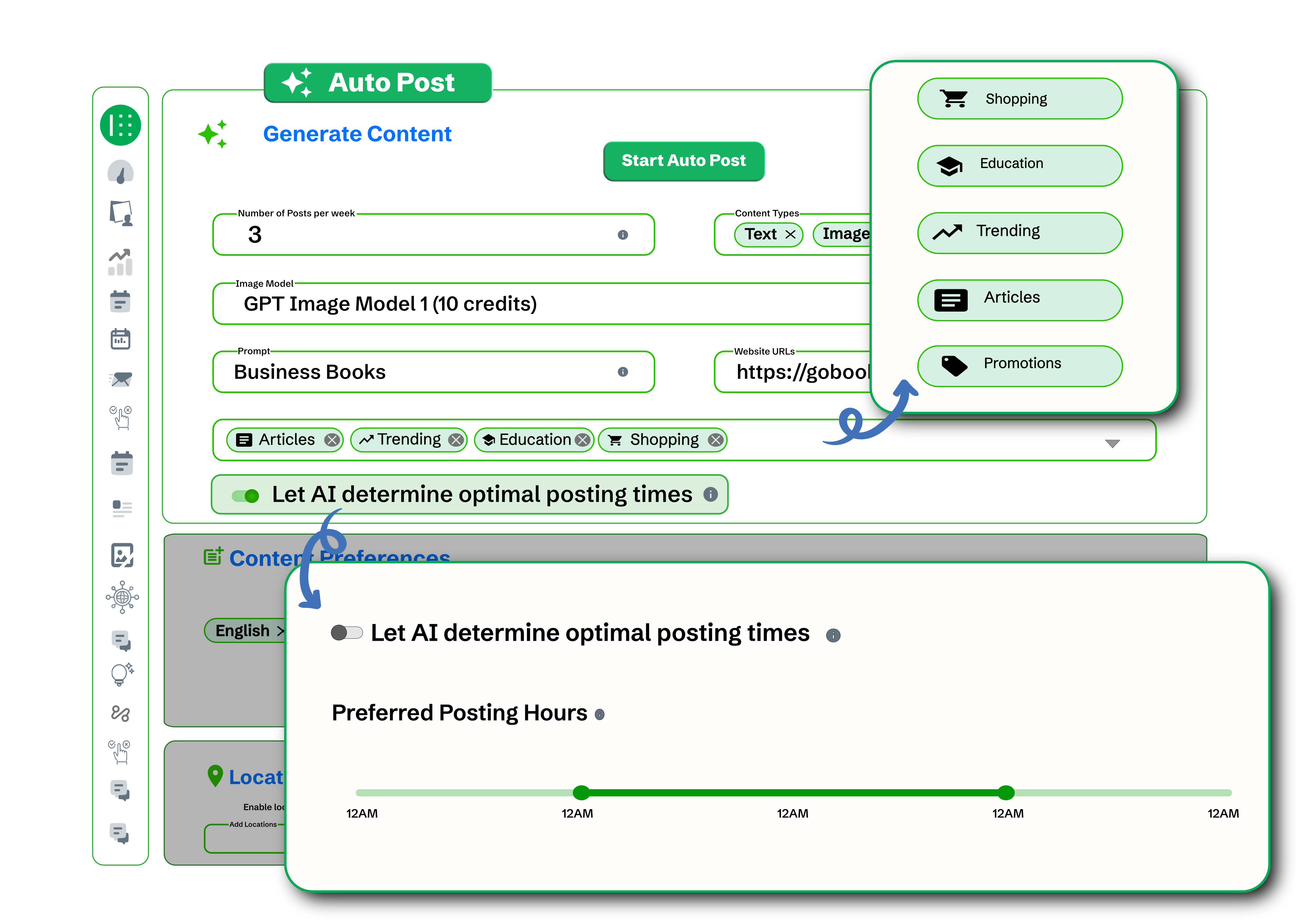 Content targeting based on categories