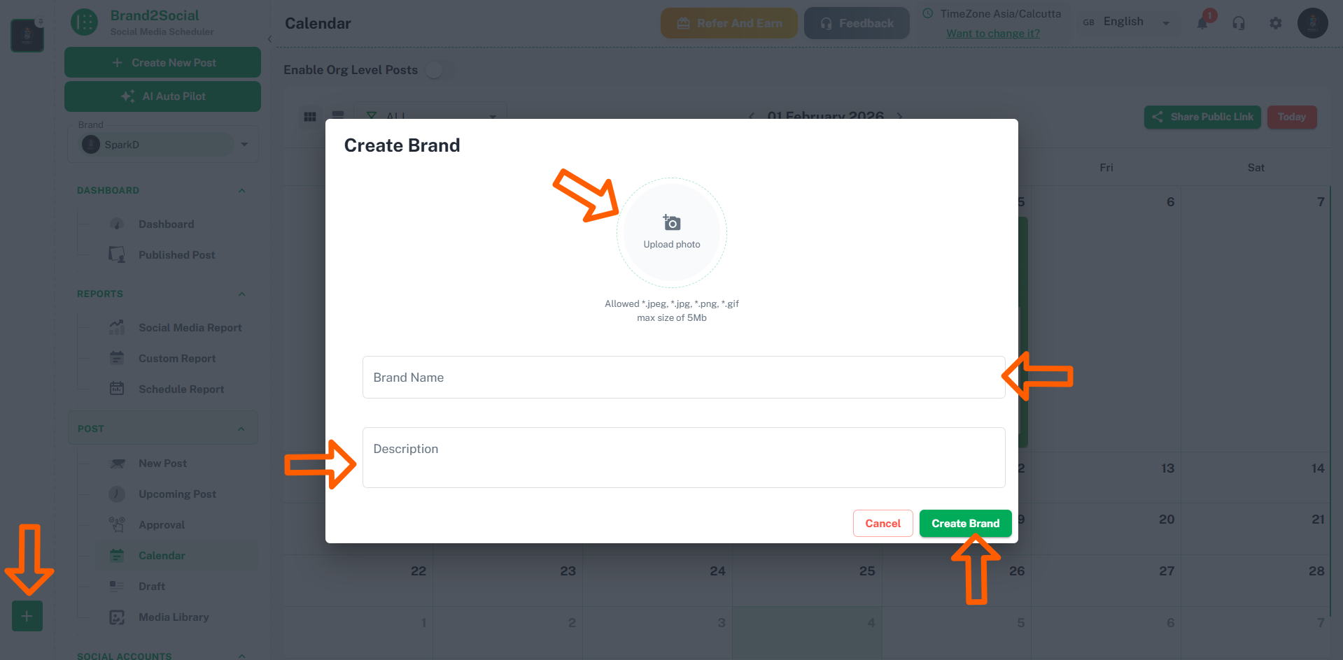 Create or Add a Brand in Brand2Social
