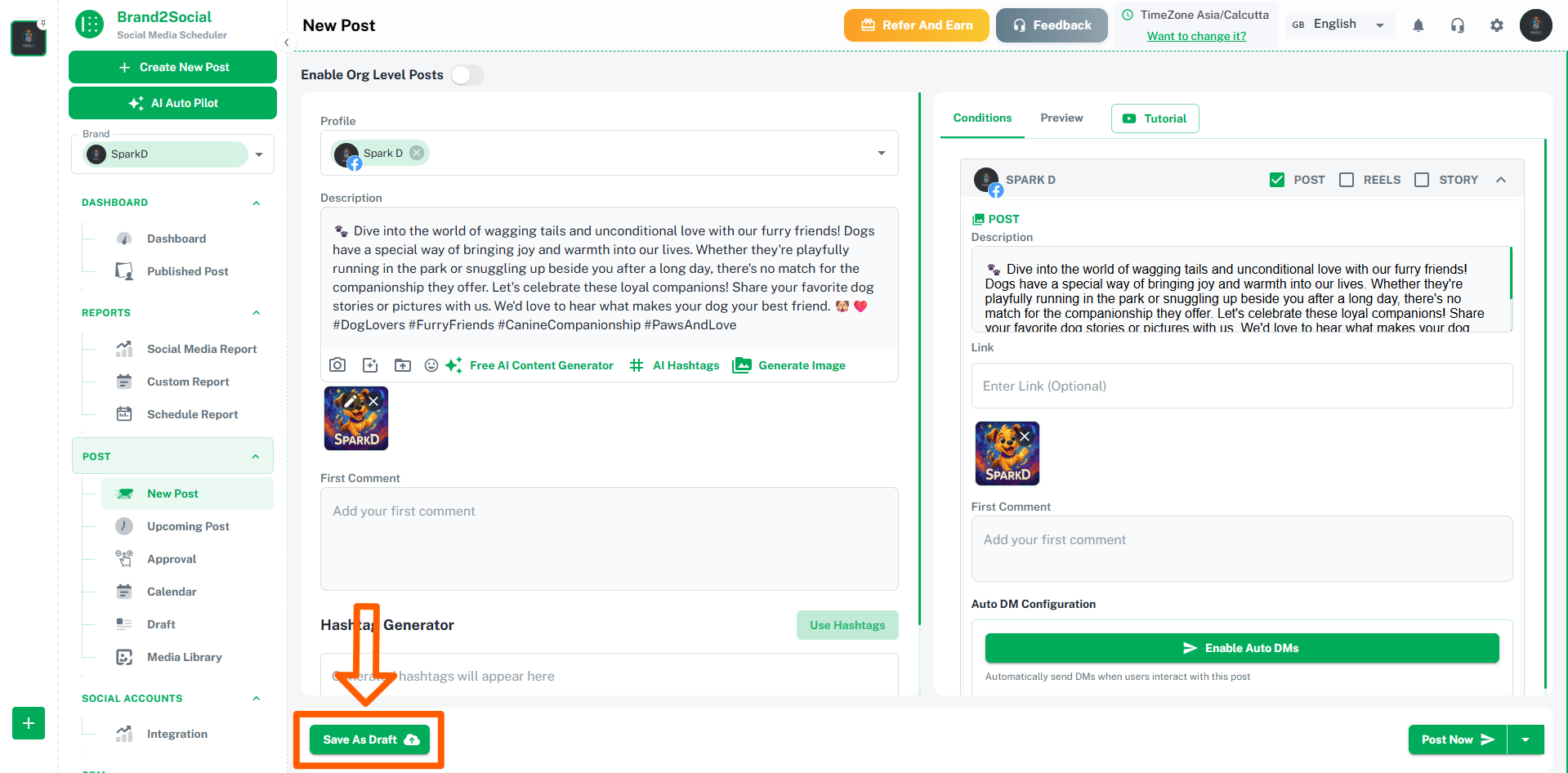 Save as template option in the Compose editor