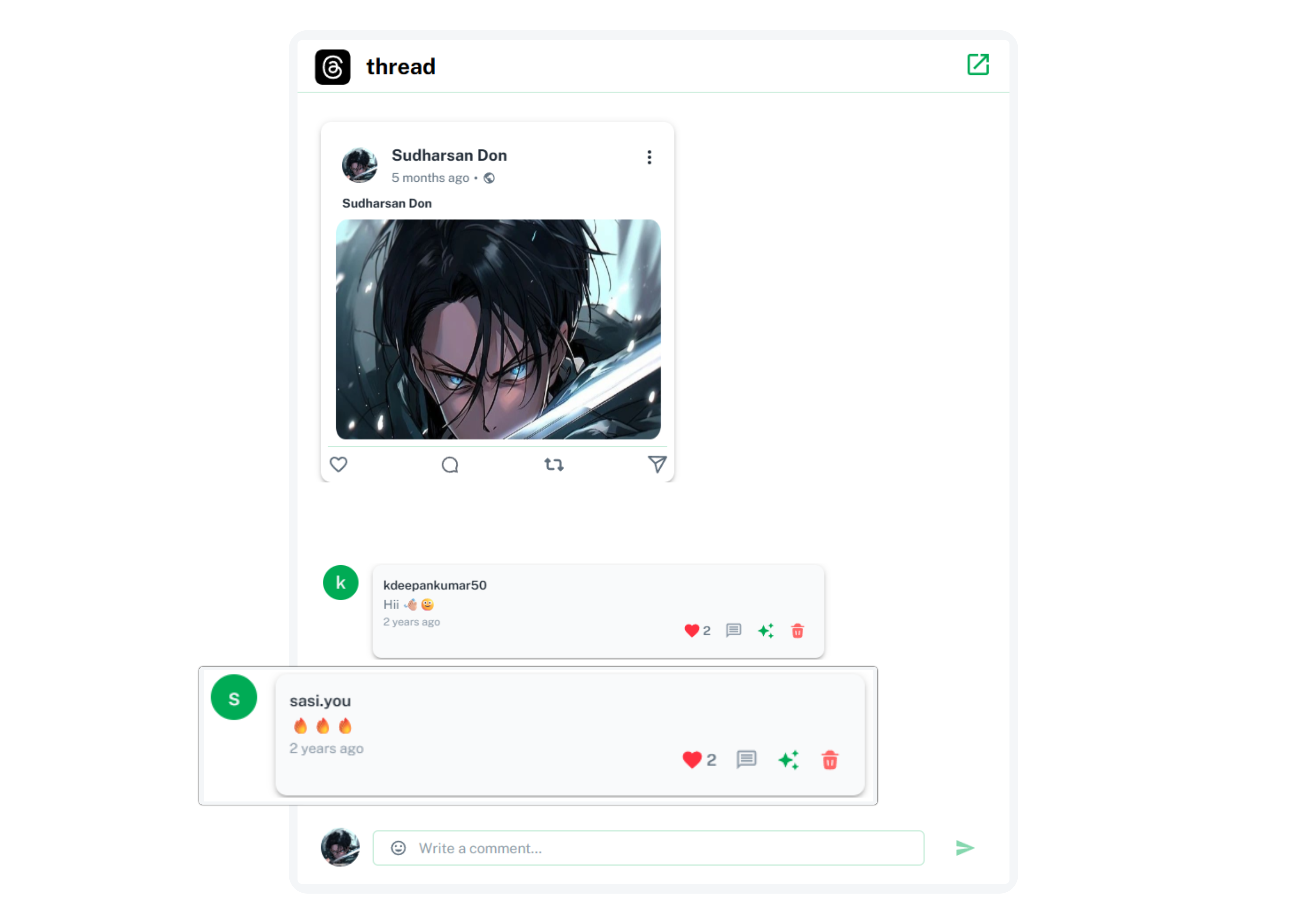 Threads reply management